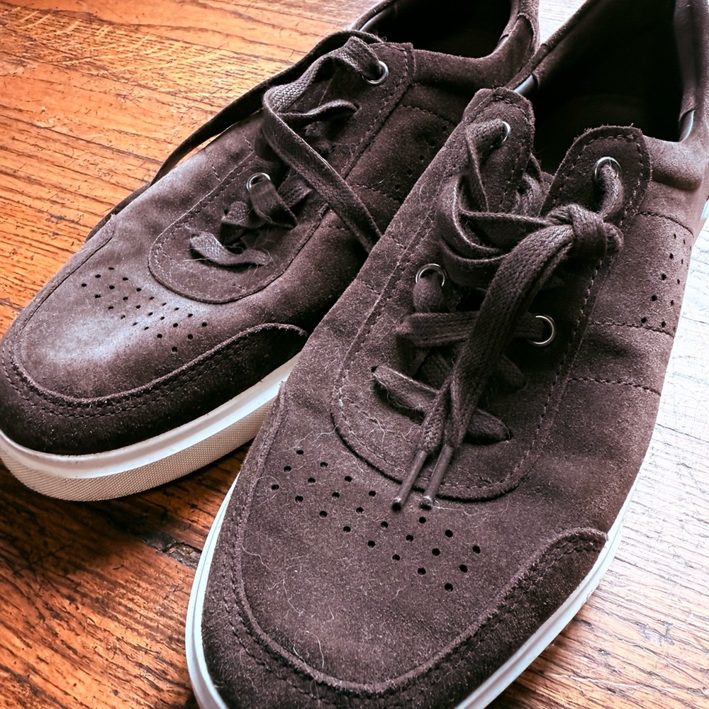 Vince Chocolate Suede Sneakers